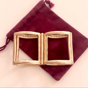 Matte Gold plated stretchy cuff bracelet